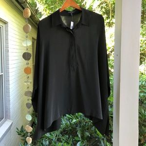 Eileen Fisher silk handkerchief hem blouse NWT